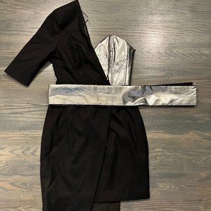 Asilio -Can't leave her Dress- Black and silver asymmetric